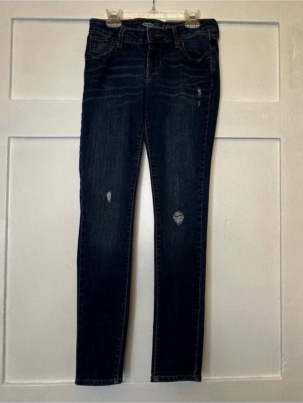 Old Navy Indigo Rock Star Skinny Jeans - Distressed Sz 6 EUC
